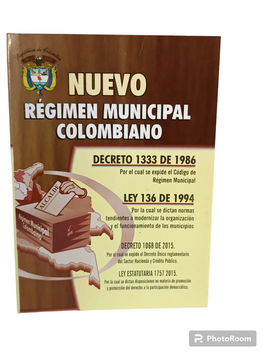 portada NUEVO RÉGMEN MUNICIPAL COLOMBIANO DECRETO 1333 DE 1996 (in Spanish)