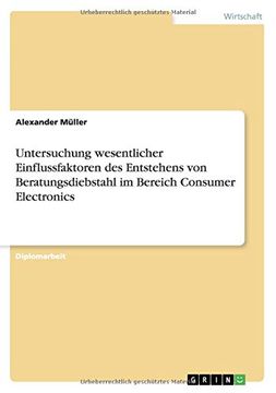 portada Untersuchung wesentlicher Einflussfaktoren des Entstehens von Beratungsdiebstahl im Bereich Consumer Electronics (German Edition)