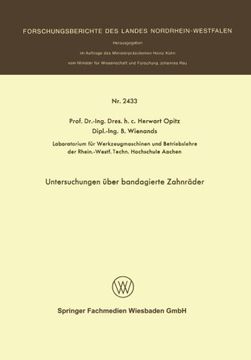 portada Untersuchungen über bandagierte Zahnräder (Forschungsberichte des Landes Nordrhein-Westfalen) (German Edition)