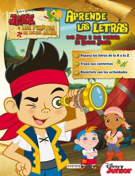 portada Aprende las Letras con Jake y los Piratas de Nunca Jamás (Libros de Colorear y Actividades Disney)