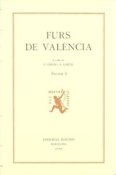 portada Furs de Valencia Volum v (en Latín, Catalán)