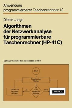 portada Algorithmen der Netzwerkanalyse für programmierbare Taschenrechner (HP-41C) (Anwendung programmierbarer Taschenrechner) (German Edition)