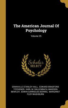 portada The American Journal Of Psychology; Volume 25