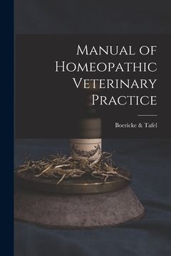 portada Manual of Homeopathic Veterinary Practice
