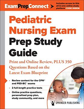 portada Pediatric Nursing Exam Prep Study Guide: Print and Online Review, Plus 350 Questions Based on the Latest Exam Blueprint (en Inglés)