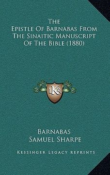 portada the epistle of barnabas from the sinaitic manuscript of the bible (1880) (en Inglés)