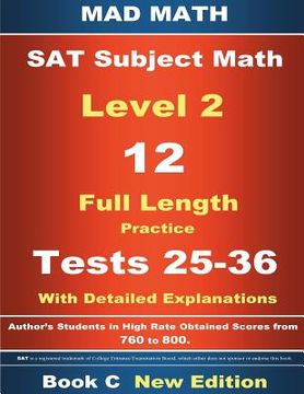 portada 2018 SAT Subject Level 2 Book C Tests 25-36 (en Inglés)