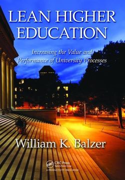 portada Lean Higher Education: Increasing the Value and Performance of University Processes (en Inglés)