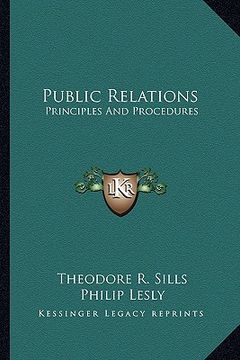 portada public relations: principles and procedures (in English)