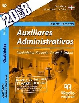 portada Auxiliares Administrativos. Osakidetza-Servicio Vasco de Salud. Test del Temario (in Spanish)