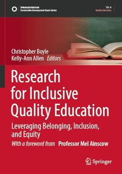 portada Research for Inclusive Quality Education: Leveraging Belonging, Inclusion, and Equity (Sustainable Development Goals Series) (en Inglés)
