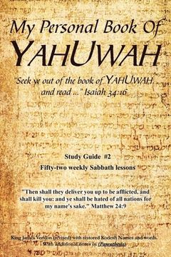 portada My Personal Book Of YAHUWAH: Study Guide #2 (in English)