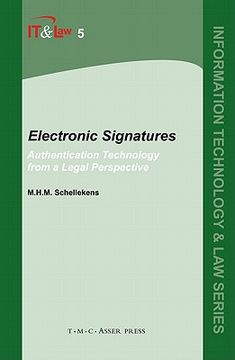 portada Electronic Signatures: Volume 5: Authentication Technology From a Legal Perspective: Authentication Technology From a Legal Perspective v. 5 (Information Technology and law Series) (en Inglés)