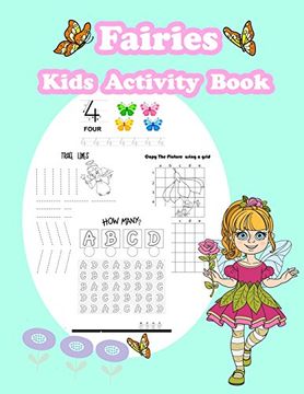 portada Fairies Kids Activity Book: Fun Activity for Kids in Fairies Theme Coloring, Color by Number, Find the Shadow, Count the Number and More. (Activity Book for Kids Ages 3-5) (en Inglés)