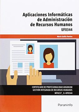 portada Aplicaciones Informáticas De Administración De Recursos Humanos (Cp - Certificado Profesionalidad)
