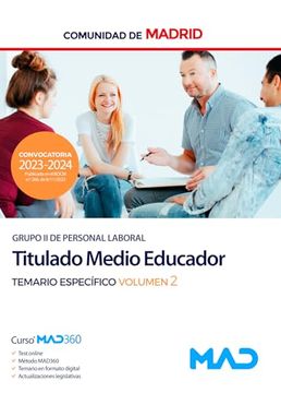 portada Personal Titulado Medio Educador (Grupo ii) de la Comunidad Autonoma de Madrid. Temario Especifico Vol. 2