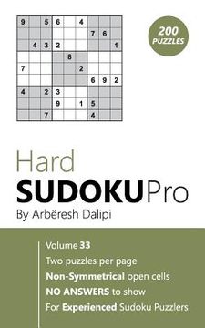 portada Hard Sudoku Pro: Book for Experienced Puzzlers (200 puzzles) Vol. 33 (en Inglés)