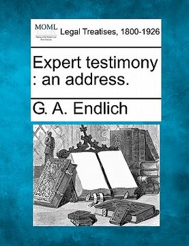 portada expert testimony: an address. (en Inglés)