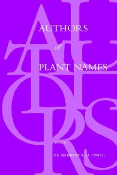 portada authors of plant names (en Inglés)