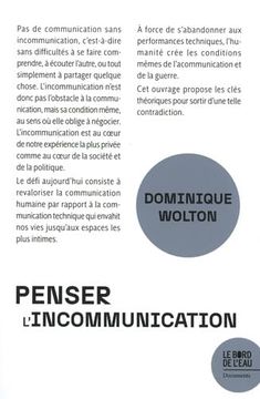 portada Penser L'incommunication (en Francés)