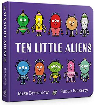 portada Ten Little Aliens Board Book [Idioma Inglés] 