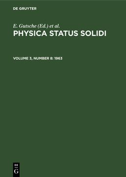 portada Physica Status Solidi, Volume 3, Number 8, Physica Status Solidi (1963) (en Inglés)