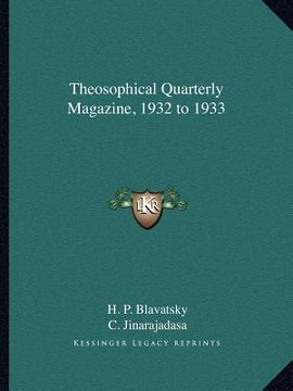 portada theosophical quarterly magazine, 1932 to 1933