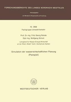 portada Simulation Der Wasserwirtschaftlichen Planung (Planspiel)