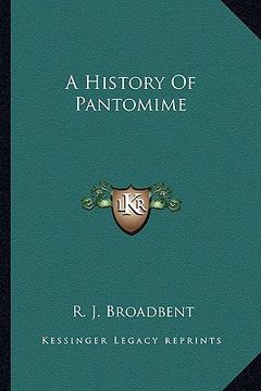 portada a history of pantomime (en Inglés)