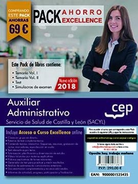 portada Pack Ahorro Excellence. Auxiliar Administrativo. Servicio de Salud de Castilla y León (Sacyl)