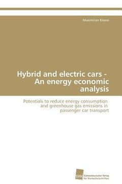 portada hybrid and electric cars - an energy economic analysis (in English)