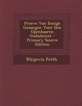 portada Proeve Van Eenige Gezangen Voor Den Openbaaren Godsdienst (in English)