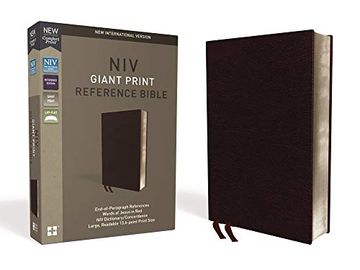 portada Niv, Reference Bible, Giant Print, Bonded Leather, Burgundy, red Letter Edition, Indexed, Comfort Print (en Inglés)
