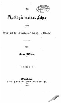portada Die Apologie meiner Lehre nebst Replik auf die Abfertigung des Herrn Schenkel (German Edition)