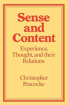 portada Sense and Content: Experience, Thought and Their Relations (en Inglés)