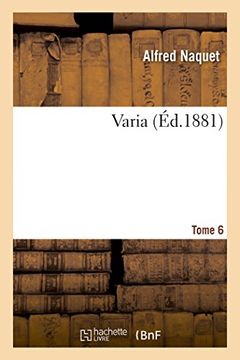 portada Varia Tome 06 (Sciences Sociales) (French Edition)