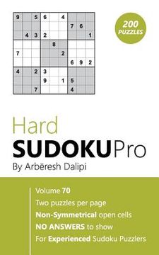 portada Hard Sudoku Pro: Book for Experienced Puzzlers (200 puzzles) Vol. 70 (en Inglés)