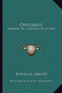 portada onesimus: memoirs of a disciple of st. paul (en Inglés)