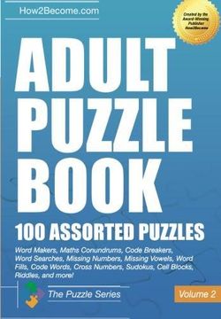 portada Adult Puzzle Book 100 Assorted Puzzles Volume 2 (en Inglés)