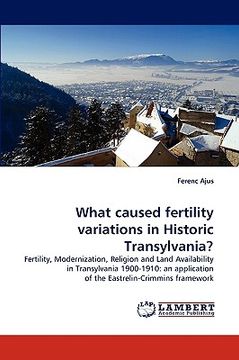 portada what caused fertility variations in historic transylvania? (in English)