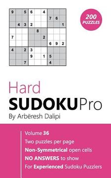 portada Hard Sudoku Pro: Book for Experienced Puzzlers (200 puzzles) Vol. 36 (en Inglés)