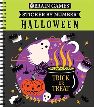 portada Brain Games - Sticker by Number: Halloween (Trick or Treat Cover) (Spiral Bound) (en Inglés)