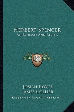 portada herbert spencer: an estimate and review (en Inglés)