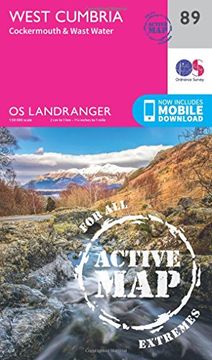 portada Ordnance Survey Landranger Active 89 West Cumbria, Cockermouth & Wast Water map With Digital Version (en Inglés)
