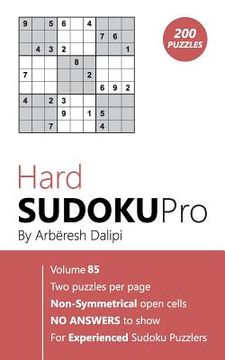 portada Hard Sudoku Pro: Book for Experienced Puzzlers (200 puzzles) Vol. 85 (en Inglés)