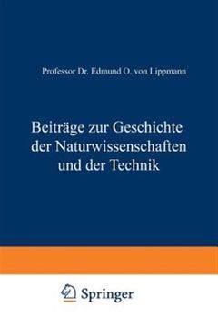 portada Beiträge zur Geschichte der Naturwissenschaften und der Technik -Language: German (en Alemán)