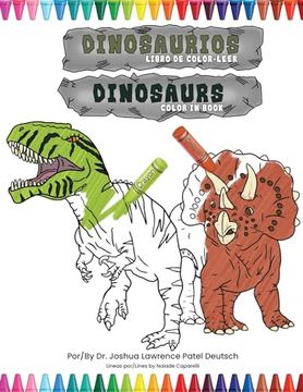 portada Dinosaurios libro de color-leer: Dinosaurs color in book
