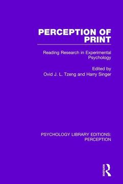portada Perception of Print: Reading Research in Experimental Psychology (en Inglés)