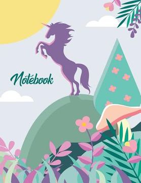 portada Notebook: Magical Unicorn on Hill College Ruled Line Paper 8.5x11 Composition Note Book 70 Sheets (140 Pages) (en Inglés)