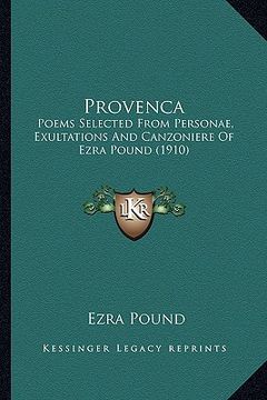 portada provenca: poems selected from personae, exultations and canzoniere of ezra pound (1910)